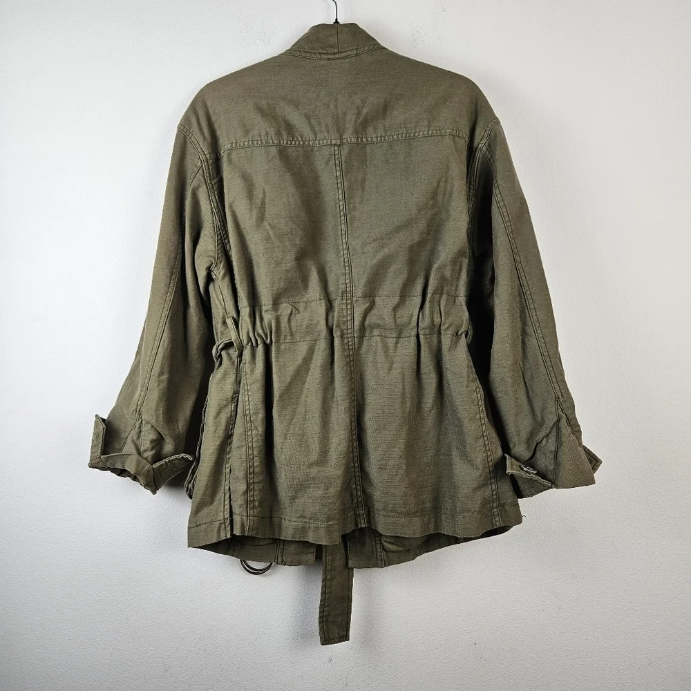 Free People Jacket Size XS Womens Army Olive Green In Our Nature Cargo Belted